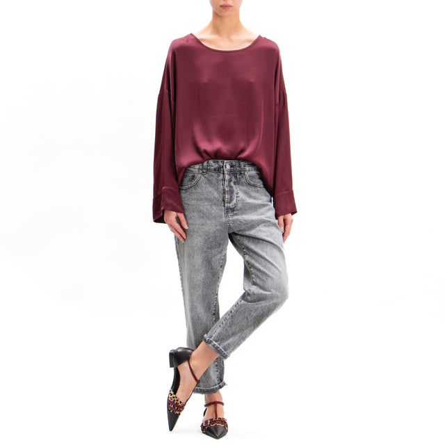 Tensione in-Blusa in satin - vino