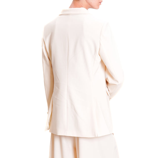 Tension in-Double-breasted jacket with back vents - cream