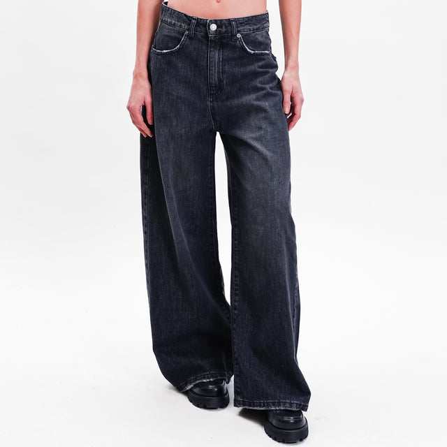 Tension in - GIUSI wide leg jeans - black denim