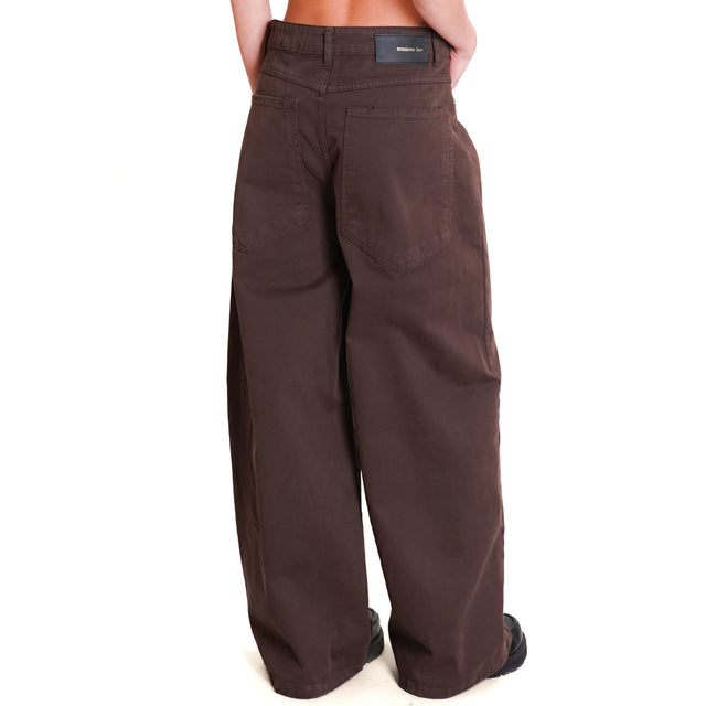 Tension in-Pantalone GIUSI wide leg - dark brown