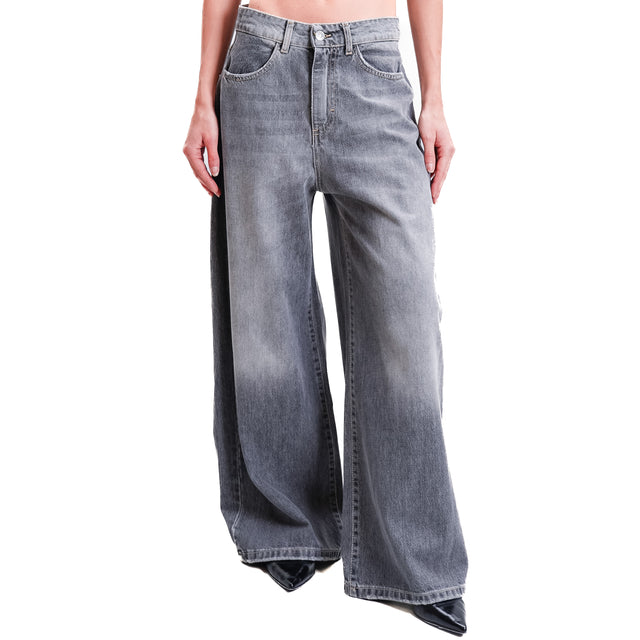 GIUSI wide leg in-Jeans tension - grey