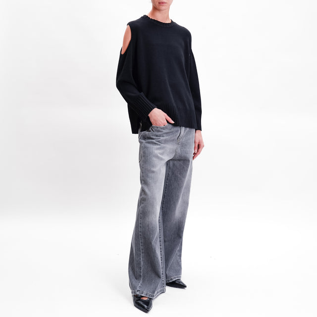 GIUSI wide leg in-Jeans tension - grey