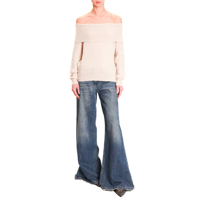 Tension in-Shiffer Neck Sweater - Candy Pink