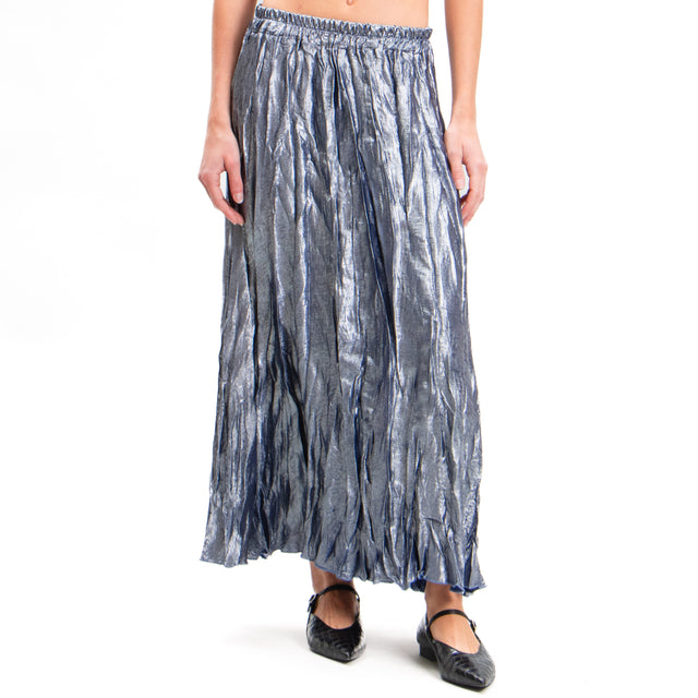 Tension in-Skirt with coated effect - blue