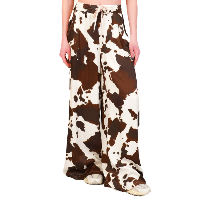 Tensione in-Pantalone cow print con coulisse - bianco/moro