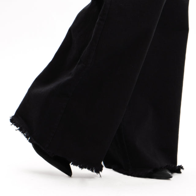 Tensione in-Pantalone palazzo sfrangiato - nero