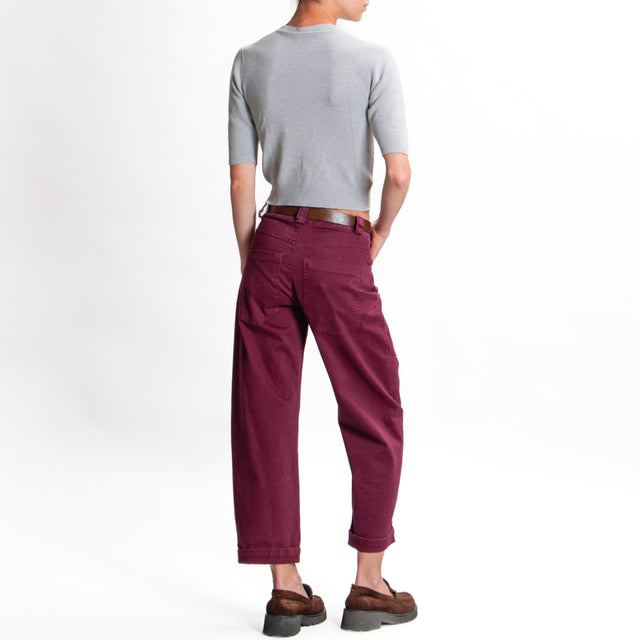 Tensione in-Pantalone carrot con cintura - Bordeaux