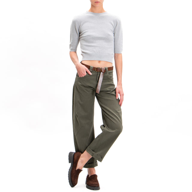 Tensione in-Pantalone carrot con cintura - militare