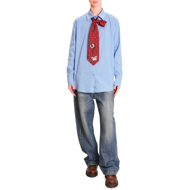 Tension in-Shirt with tie pin detail - light blue/india