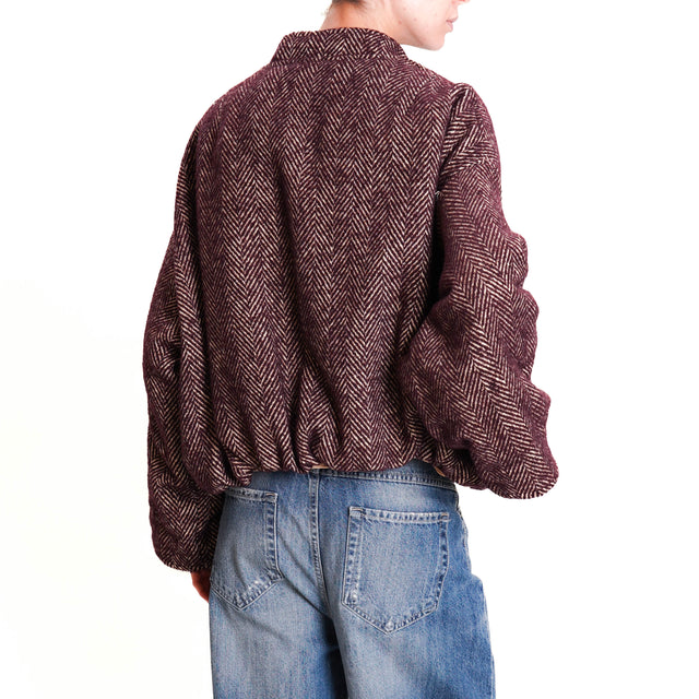 Tension in-Bomber double-faced herringbone - wine