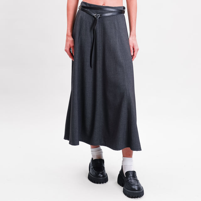 Tension in-Skirt stretch fabric with belt - lead