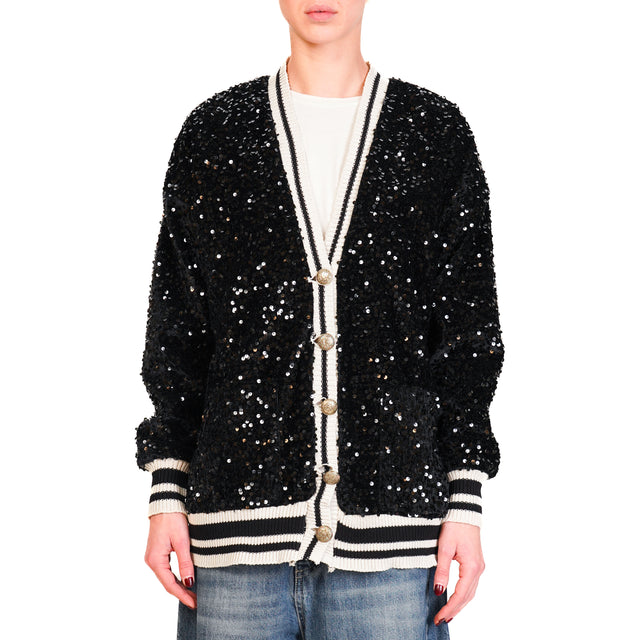 Tensione in-Bomber paillettes - nero