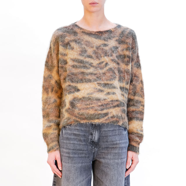 Tensione in-Maglia mohair fantasia animalier - sughero