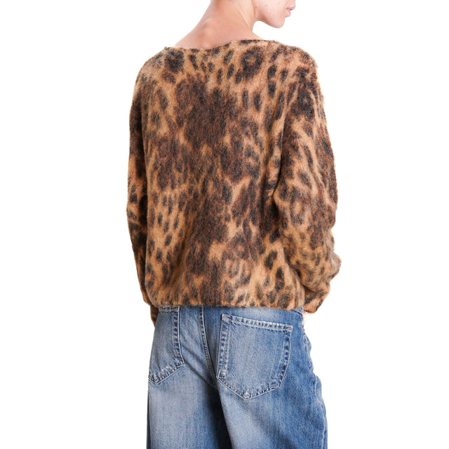 Tension in-Maglia mohair animalier fantasy - cork