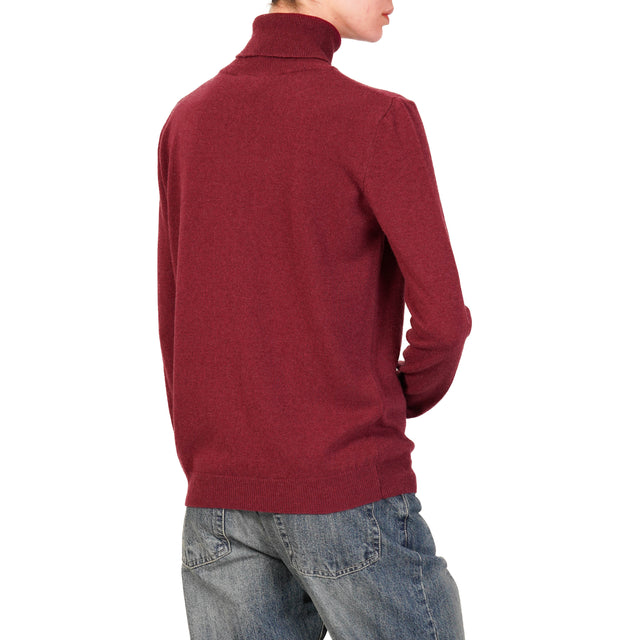 Vicolo-Maglia collo alto misto cashmere - Bordeaux