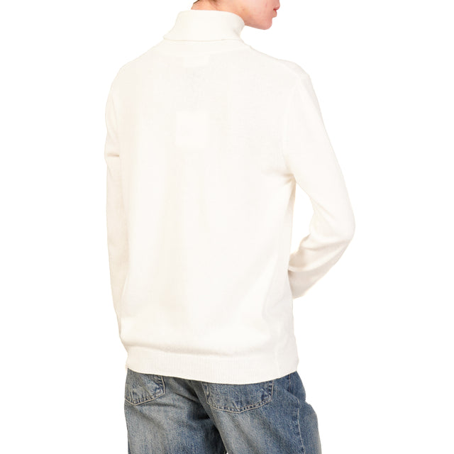 Vicolo-Maglia collo alto misto cashmere - latte