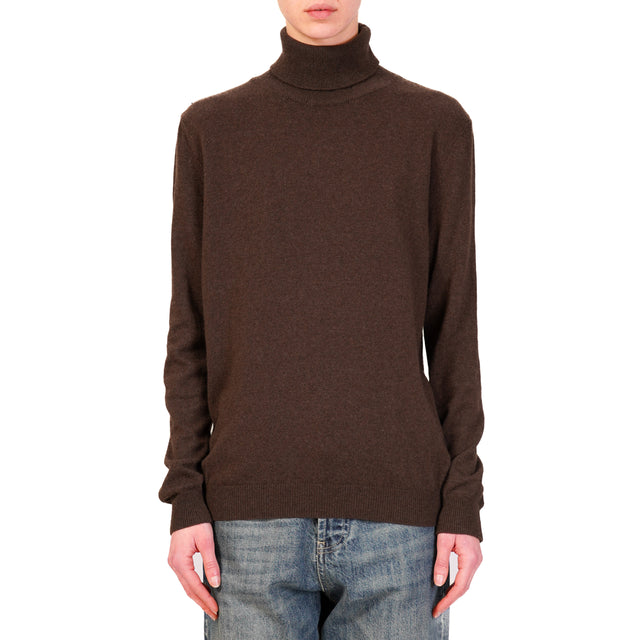 Vicolo-Maglia collo alto misto cashmere - moro