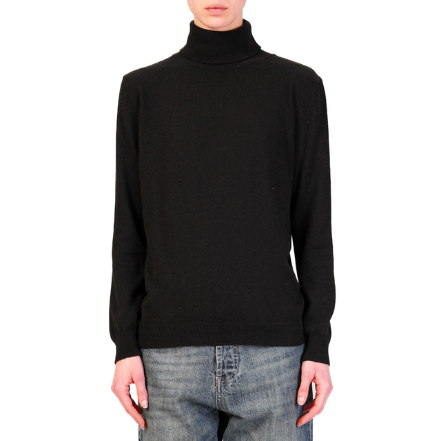 Vicolo-Maglia collo alto misto cashmere - nero