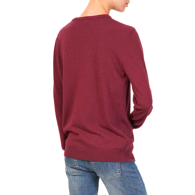 Vicolo-Maglia girocollo misto cashmere - Bordeaux