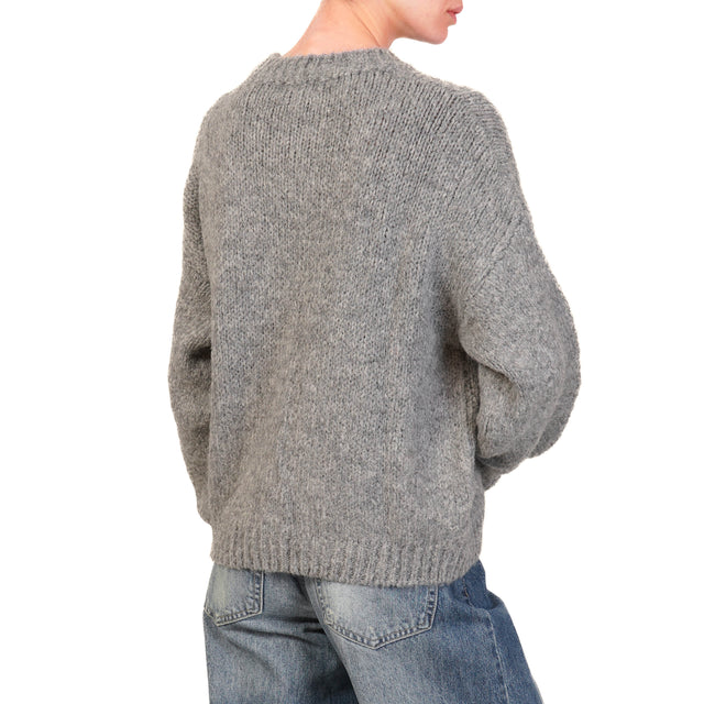 Vicolo-Maglia mohair "PARIS" - grigio/rosso