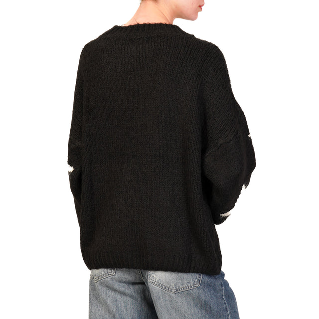 Vicolo-Maglia stars mohair - black/milk