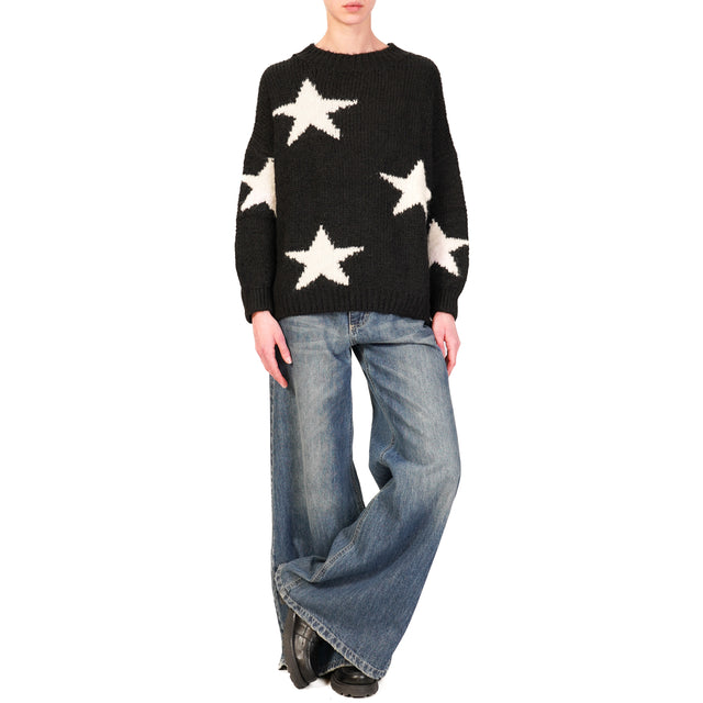 Vicolo-Maglia stars mohair - black/milk