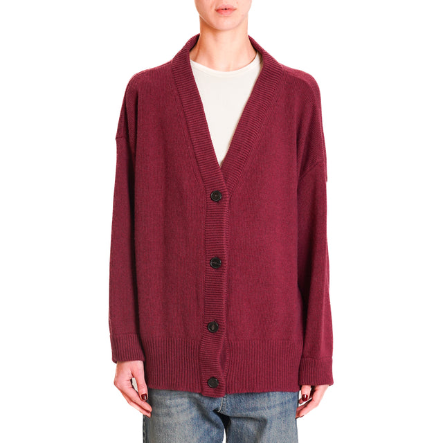 Vicolo-Cardigan over cashmere blend - Bordeaux