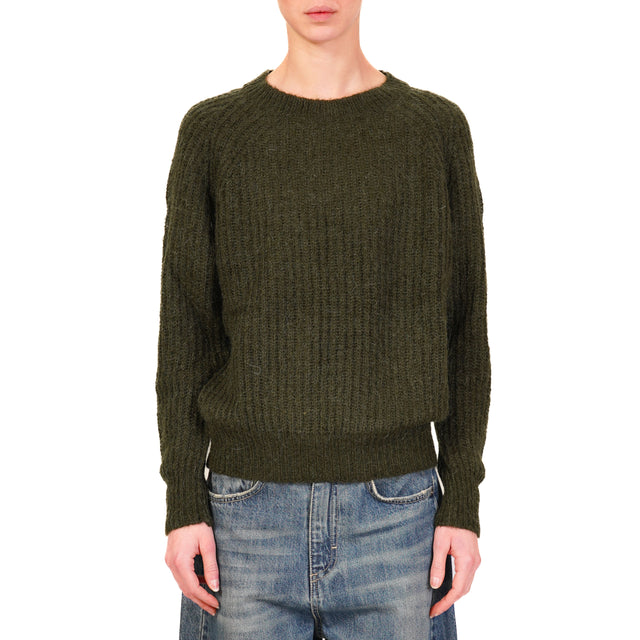 Vicolo-Maglia mohair a coste - militare