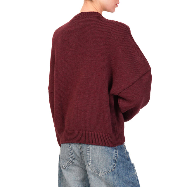 Vicolo-Maglia misto alpaca con spalline - vino