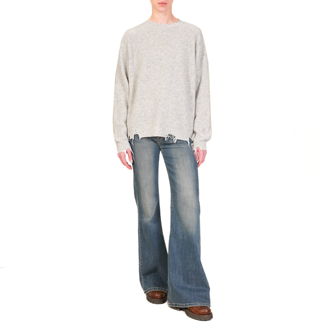 Vicolo-Maglia misto cashmere con rotture - grigio