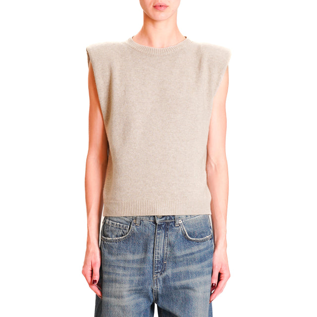 Vicolo-Sleeveless sweater with shoulder straps mixed cashmere - cacha