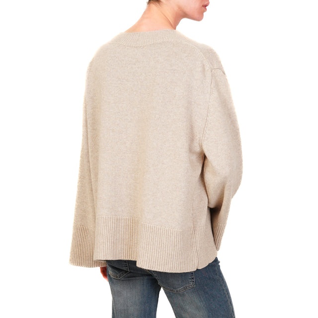 Vicolo-Maglia misto cashmere scollo a v - cacha