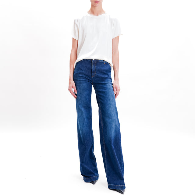 Vicolo-Jeans ELENA wide leg French pockets - denim