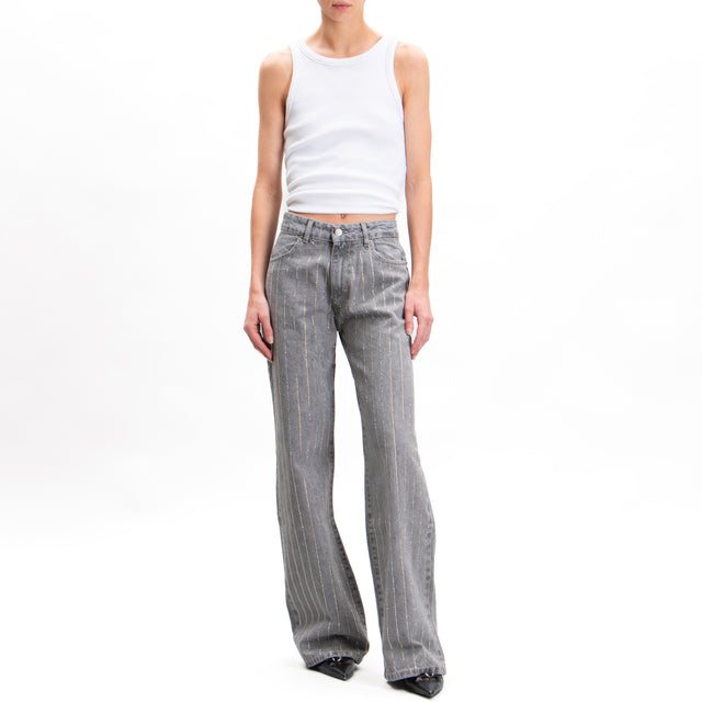 Vicolo-Jeans con strass - grigio fumo