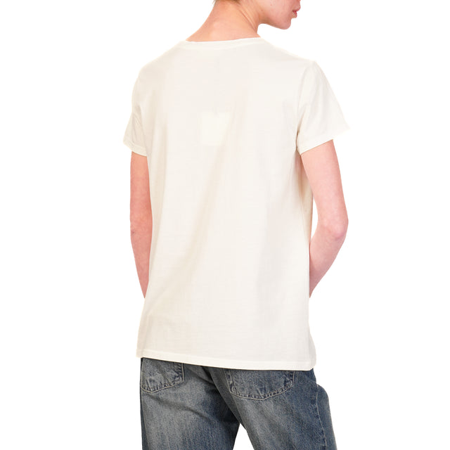 Vicolo-T-shirt VCL dettaglio perle - bianco