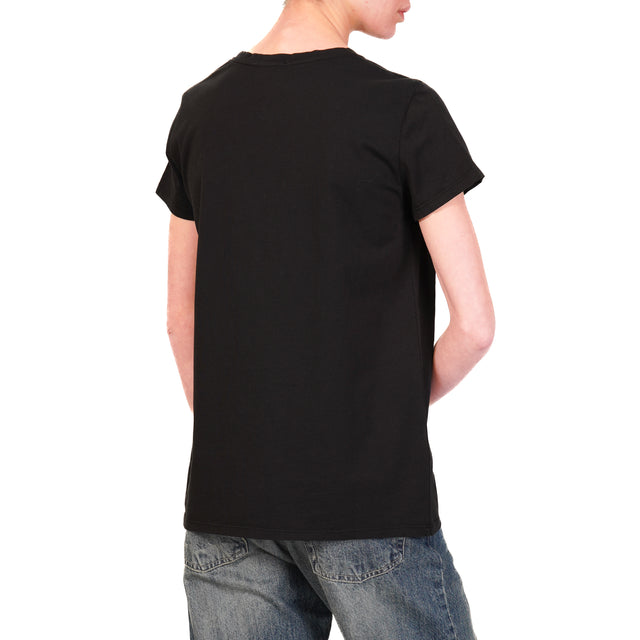 Vicolo-T-shirt VCL dettaglio perle - nero