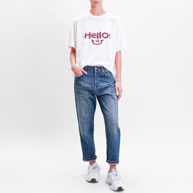 Vicolo-T-shirt "HELLO" - bianco