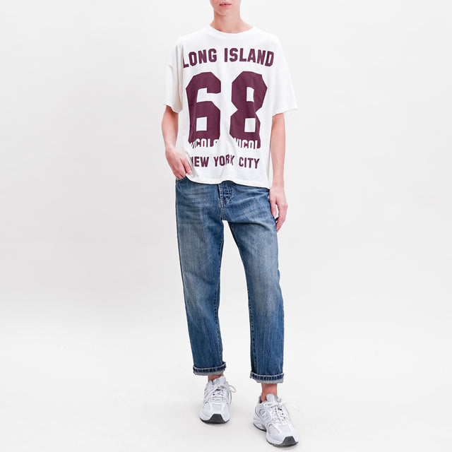 Vicolo-T-shirt "LONG ISAND" - bianco/bordeaux