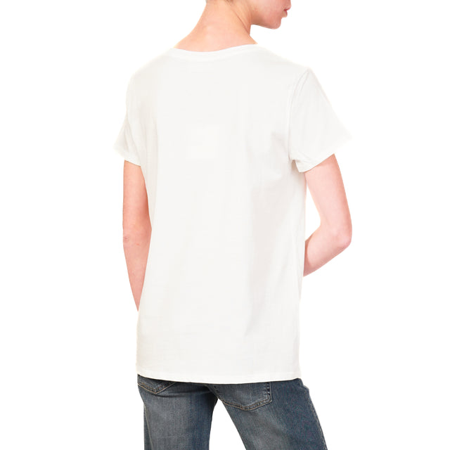 Vicolo-T-shirt ricami dwarf - bianco