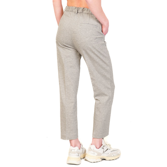 Vicolo-Pantalone punto milano elastico dietro - grigio