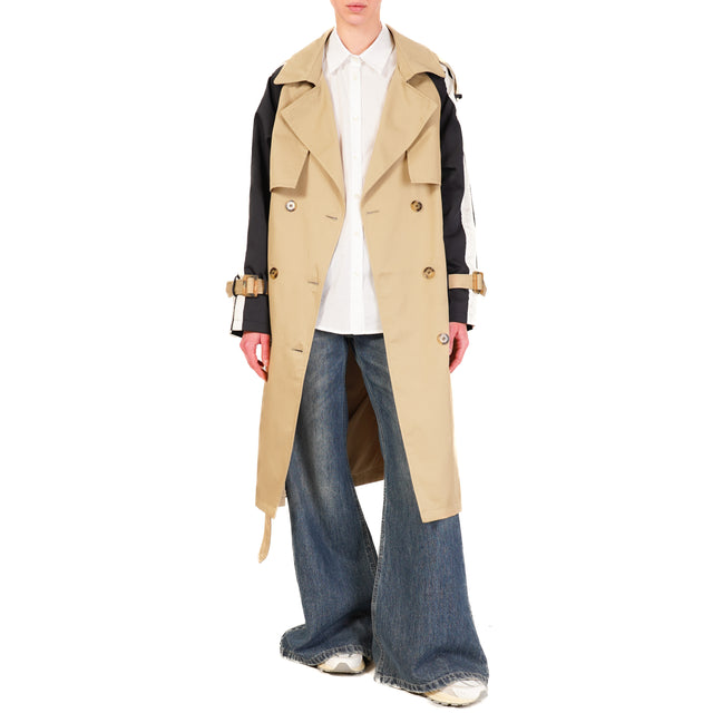 Vicolo-Trench doppiopetto - beige/blu/latte