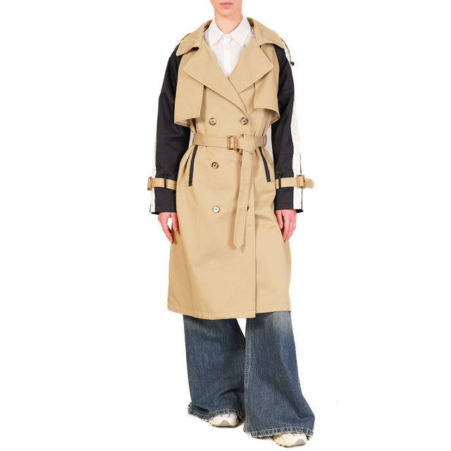 Vicolo-Trench doppiopetto - beige/blu/latte