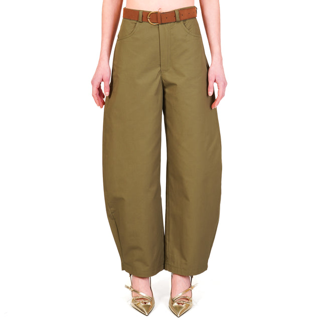 Vicolo-Pantalone barrel in cotone - militare