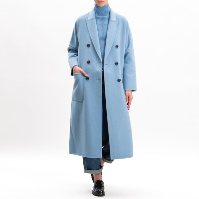 Vicolo-Handmade double-breasted wool blend coat - dust