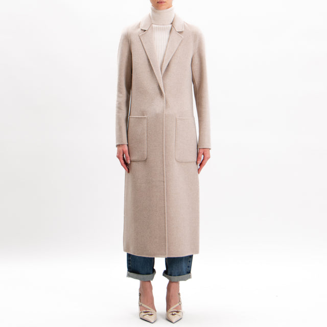 Vicolo-Handmade coat mixed wool back slit - cacha