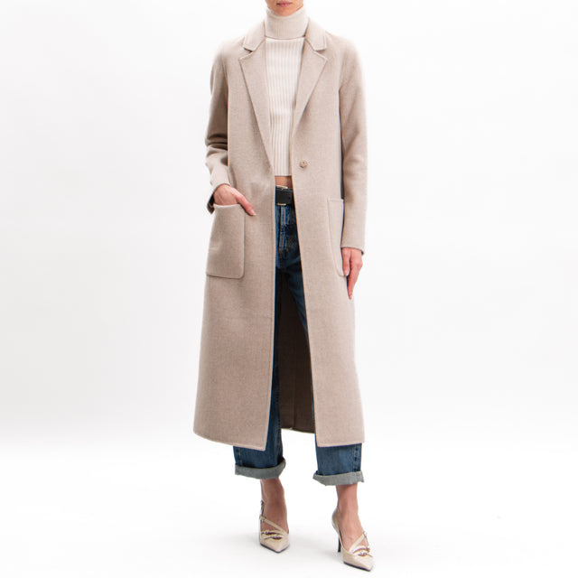 Vicolo-Handmade coat mixed wool back slit - cacha