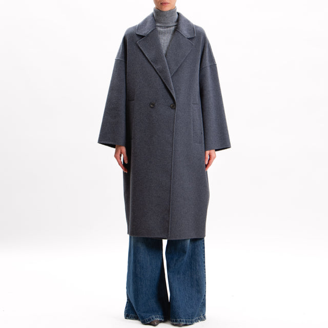 Vicolo-Coat hand made egg wool blend - anthracite