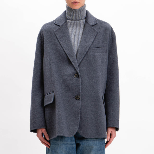 Vicolo-Handmade jacket mixed wool 2 buttons - anthracite