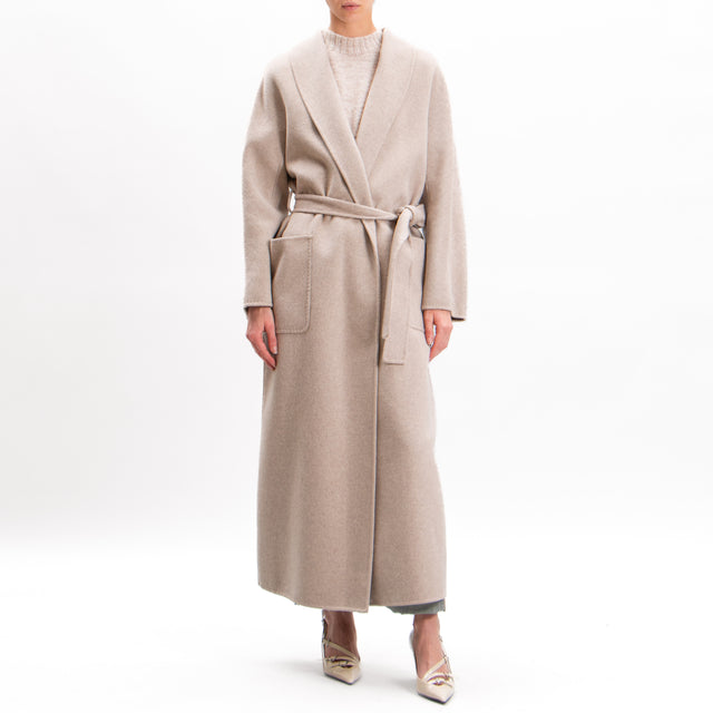 Vicolo-Handmade wool blend coat with belt - cacha