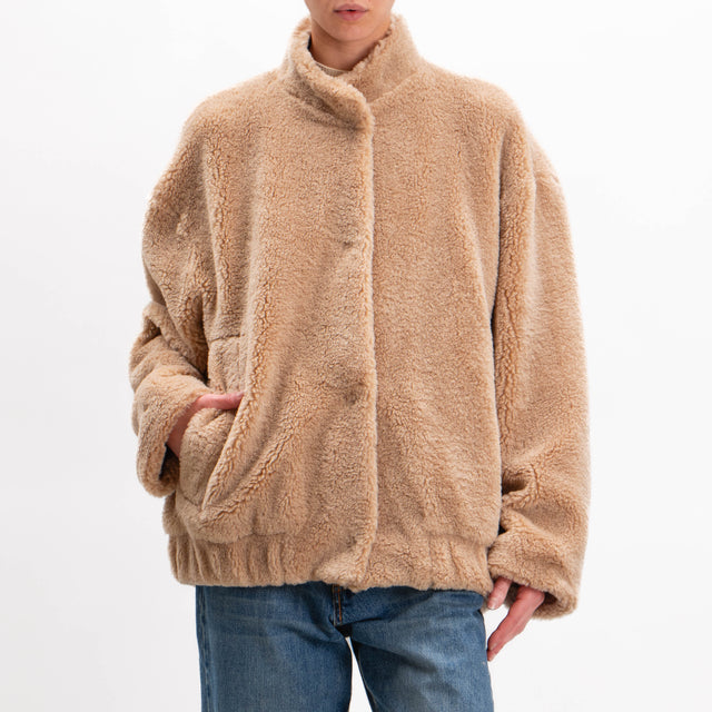 Vicolo-Giacca teddy corto - beige